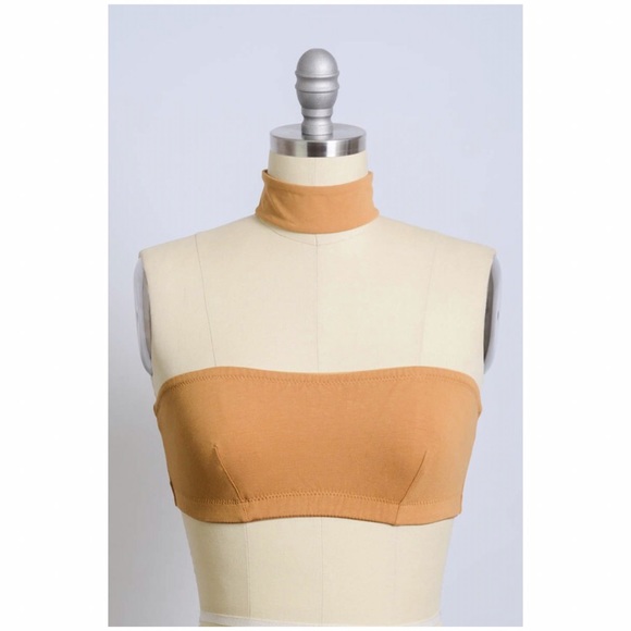 Nude bandeau with choker top - Picture 4 of 6