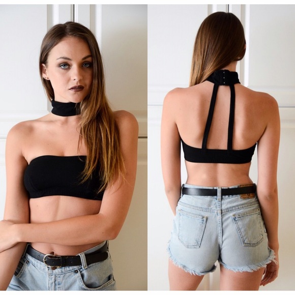 Nude bandeau with choker top - Picture 6 of 6