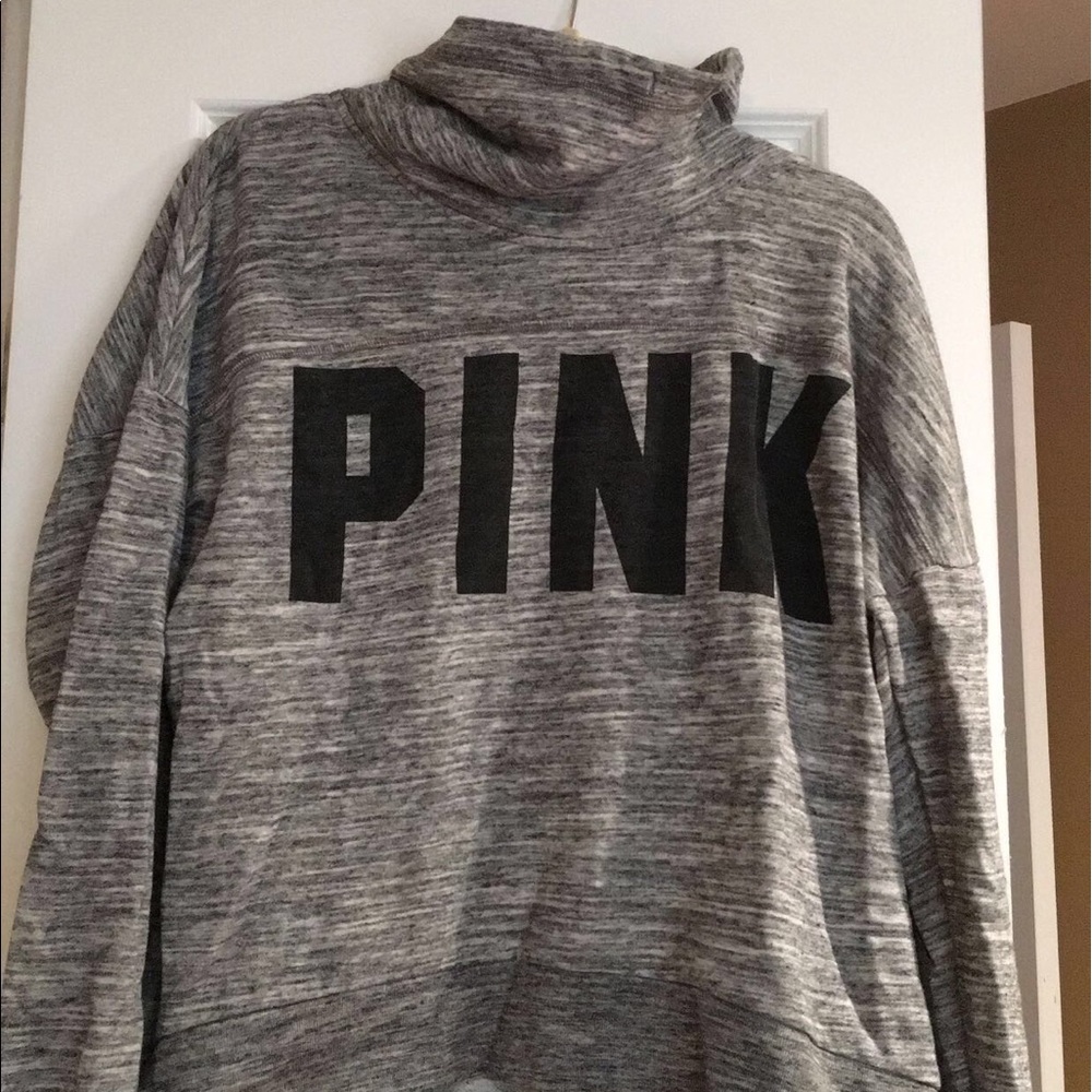 Grey PINK Pull-Over hoodie
