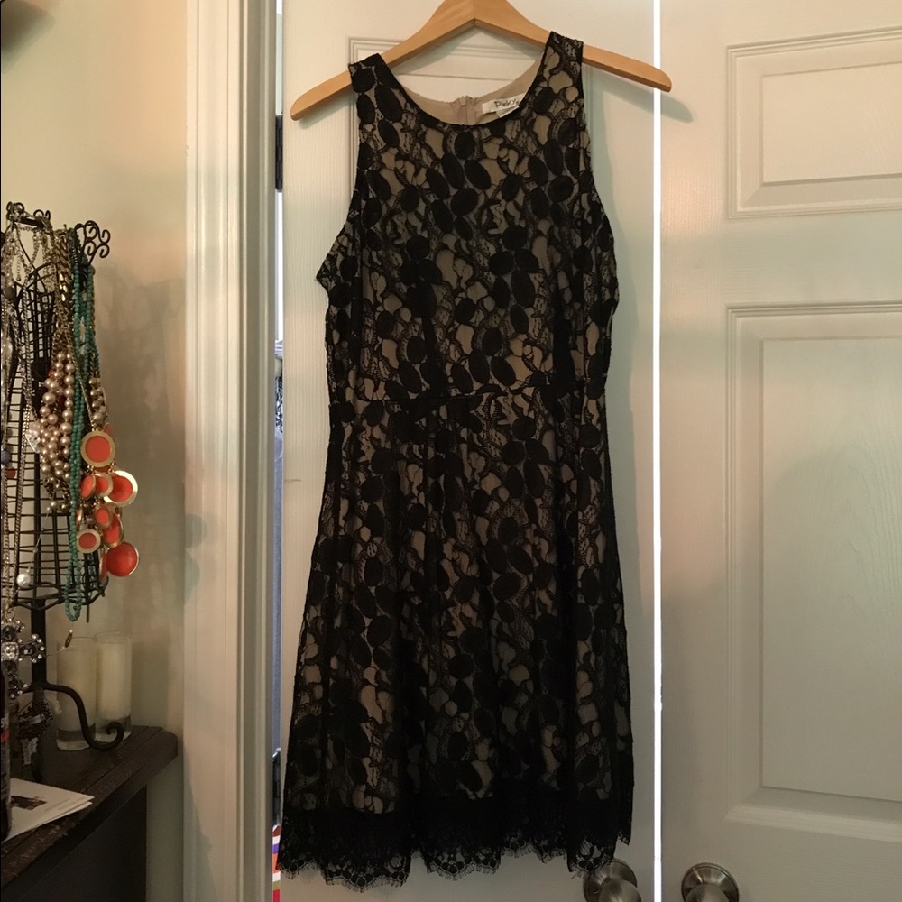 Black Dress with lace over lay .