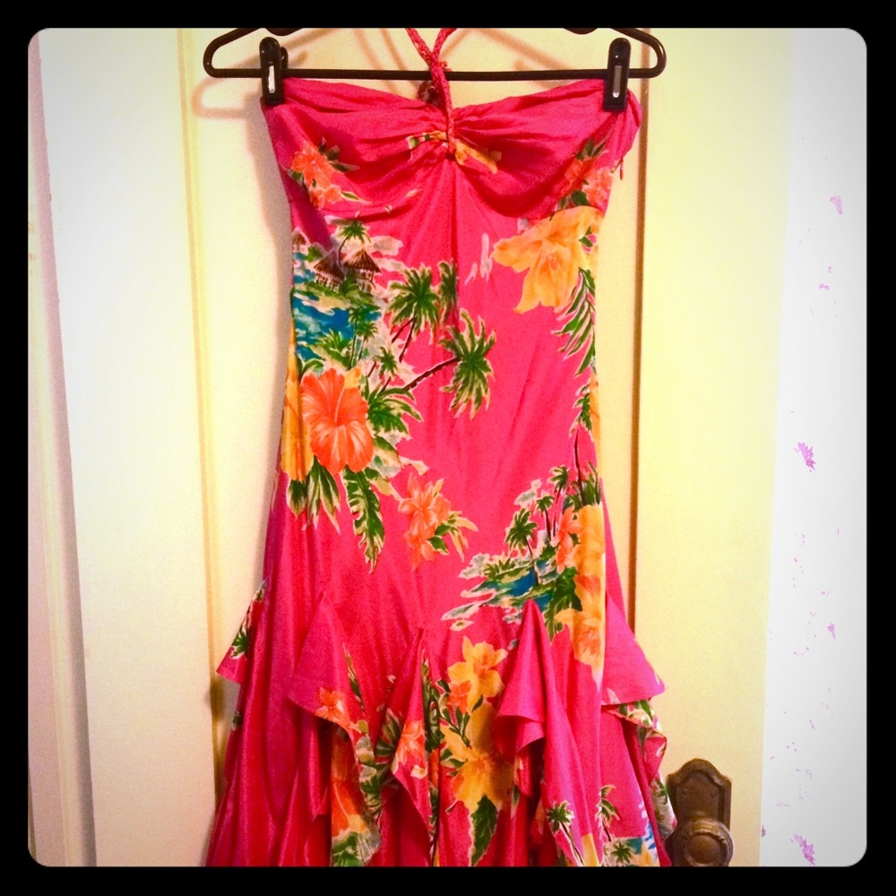 Ralph Lauren, Hawaiian, Silk, Pink Dress size 2