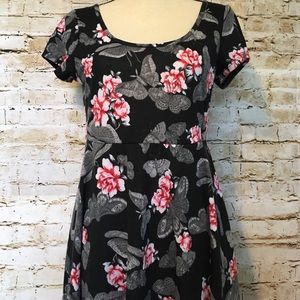 moth print skater dress
