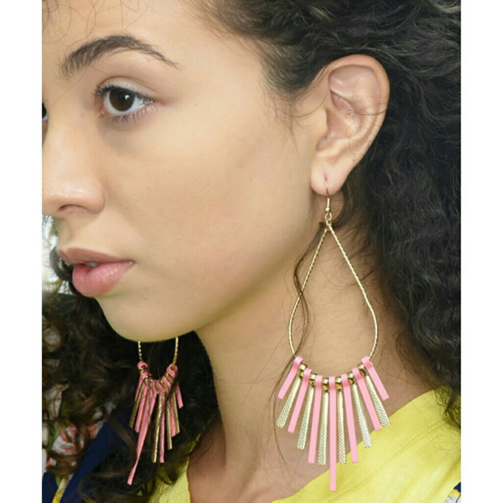 Tear Drop Fringed Earrings