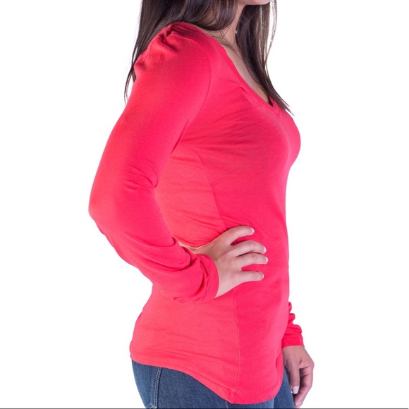 BOBI Tops - NEW Red V-Neck Long Sleeve Top BOBI Tops - NEW Red V-Neck Long Sleeve Top