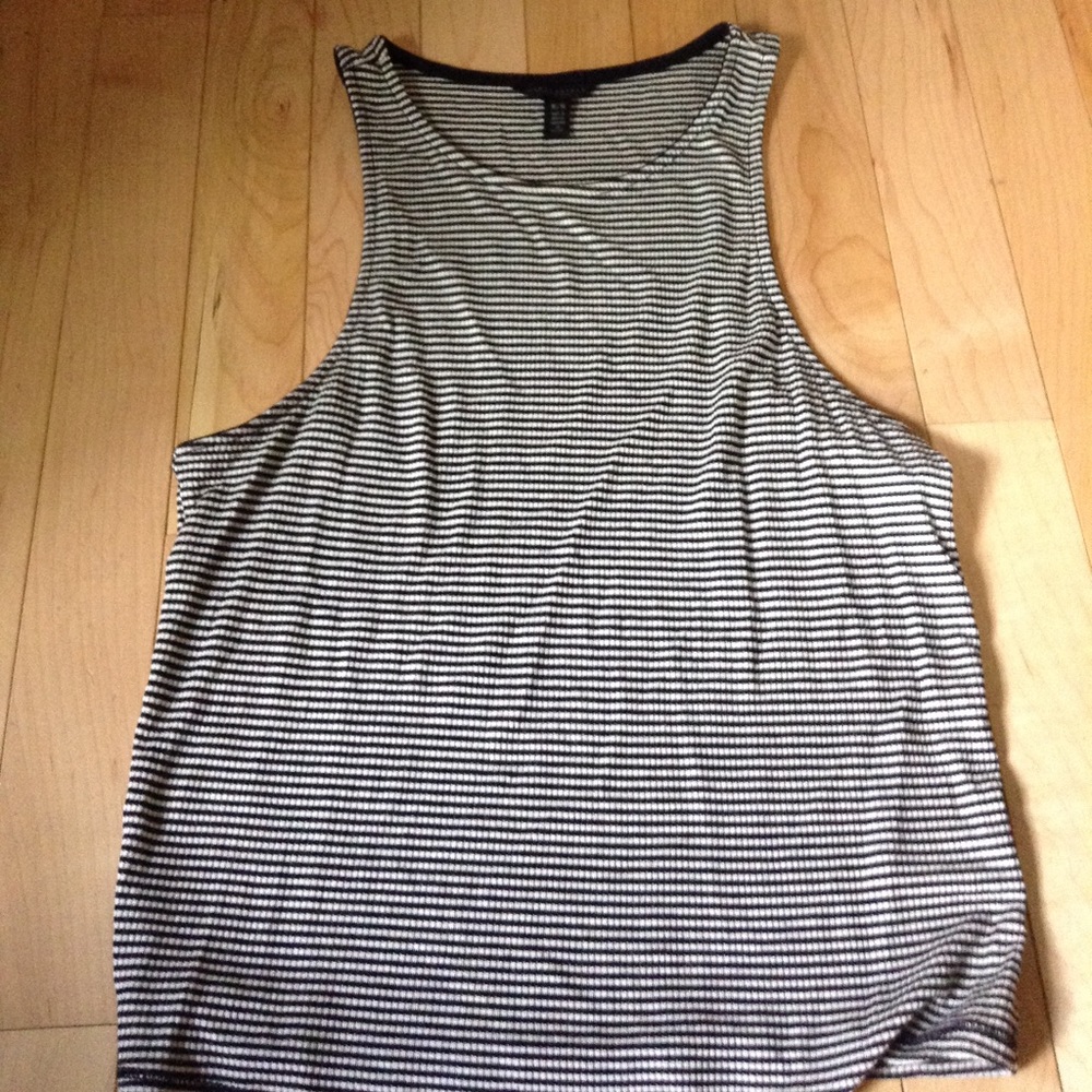 Cute black and white striped tank
