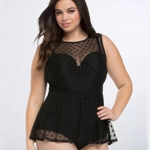Black polkadot pendulum swimsuit