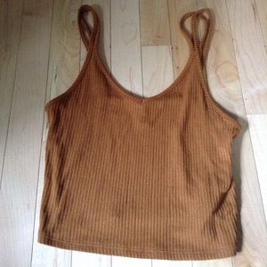 Adorable cropped mustard tank 👑