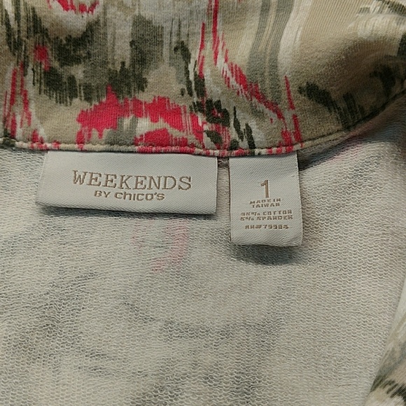 CLEARANCE Chico's Lightweight Floral Printed Cotton Jacket - Picture 3 of 3