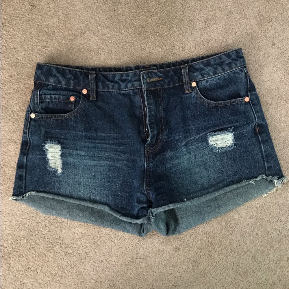 High waisted jean shorts