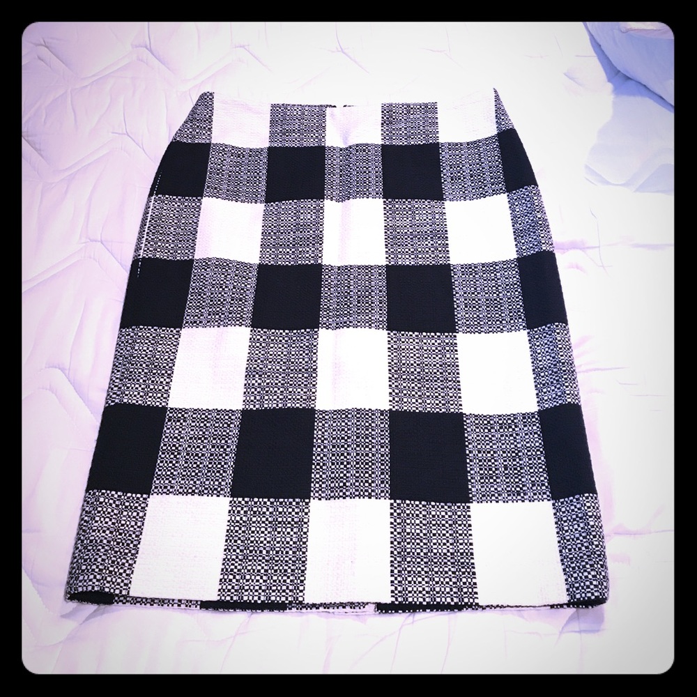 NWT Talbots black white checkered skirt