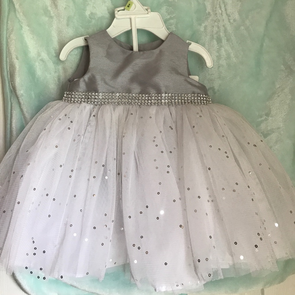 Silver and white dress