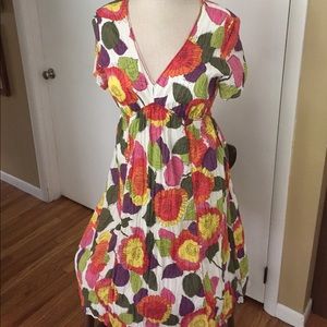 Bright summer kneelength floral comfy Boden dress