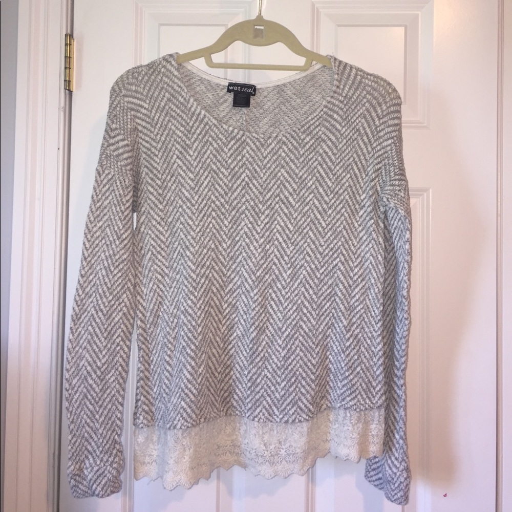 Gray and white with lace