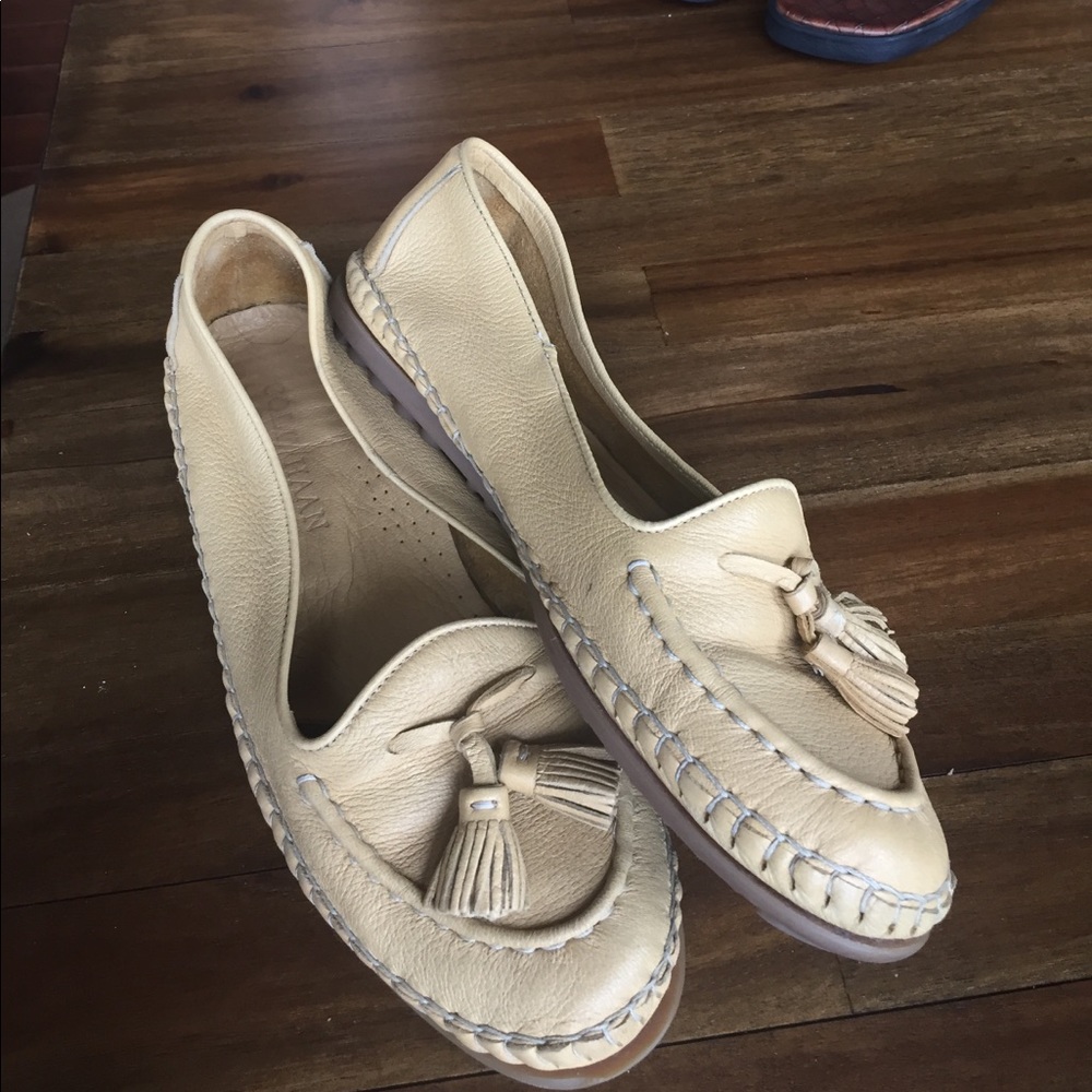 Butter soft pale yellow Cole Haan shoes
