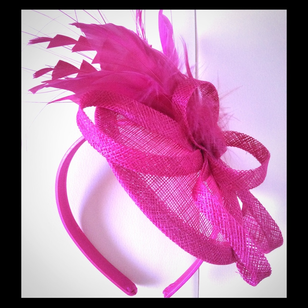 Hot pink headband fascinator