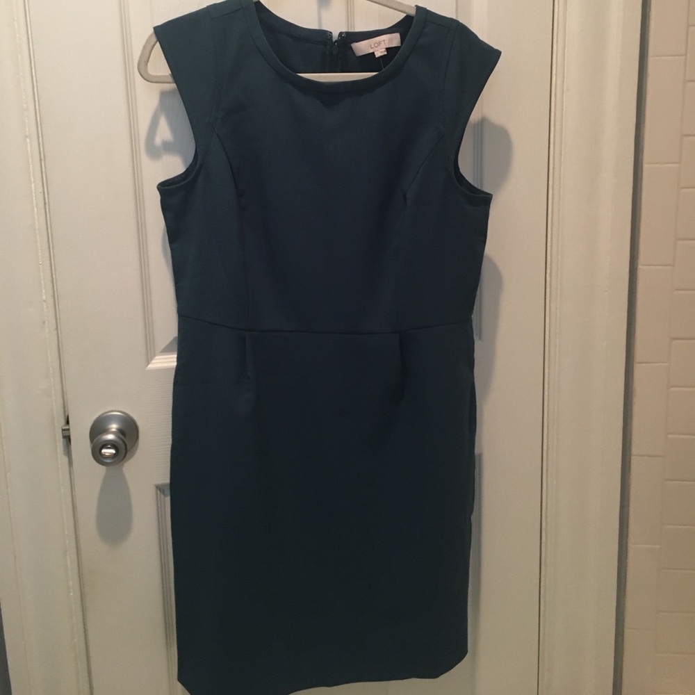 NWT Ann Taylor Loft blue green dress