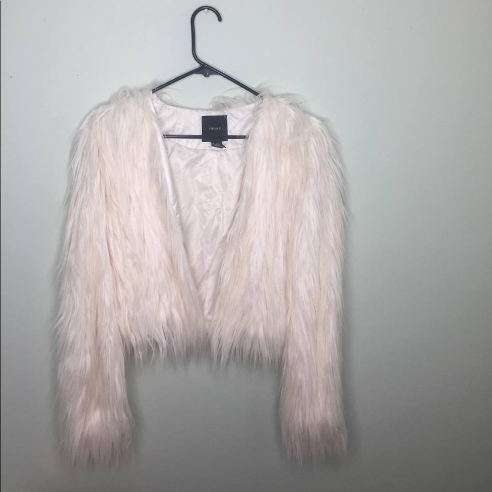 Forever 21 fur cropped coat