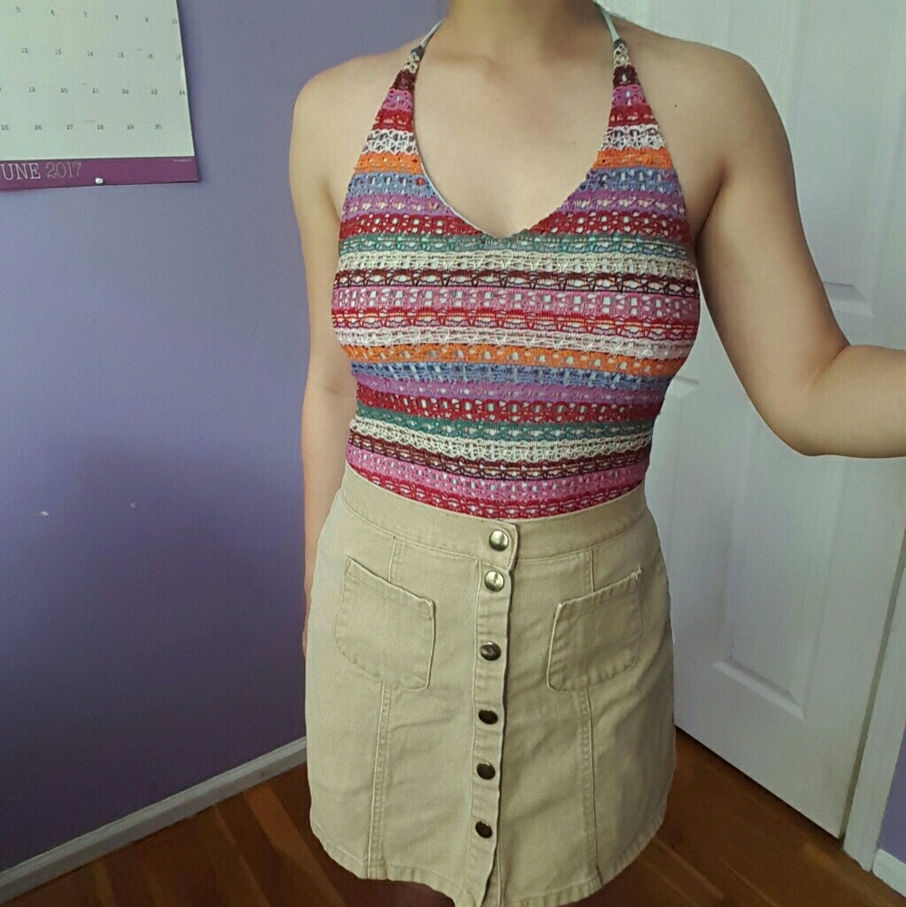 Vintage rainbow halter top