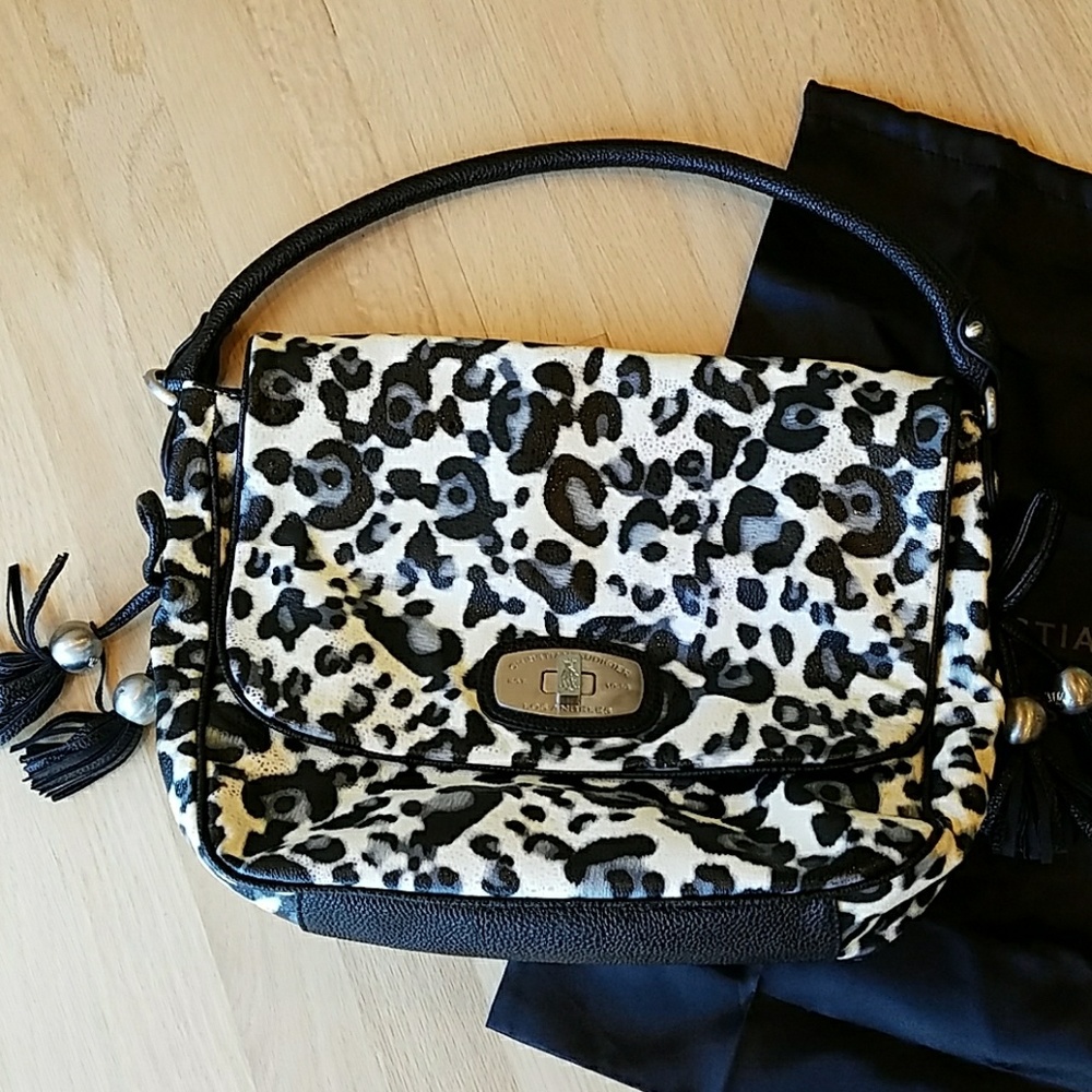 Christian Audigier leopard print shoulder bag - Picture 1 of 8