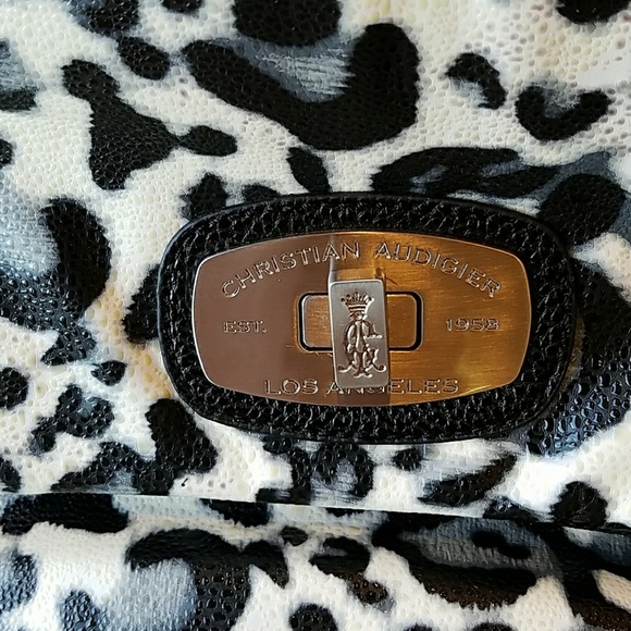 Christian Audigier leopard print shoulder bag - Picture 2 of 8