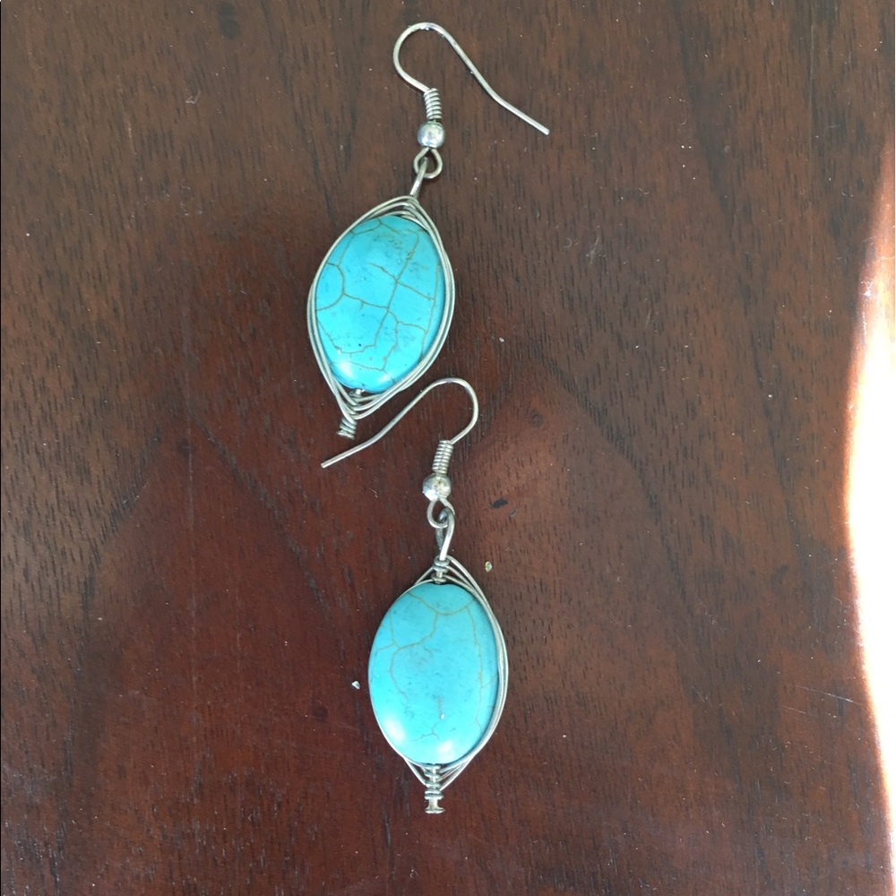 Turquoise and silver earrings