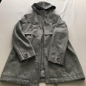 Adorable Gray Peacoat with Hood Size Medium
