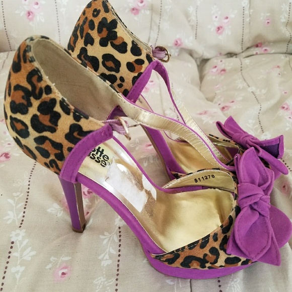 Charlotte Russe Shoes - Charlotte Russe purple leopard heels