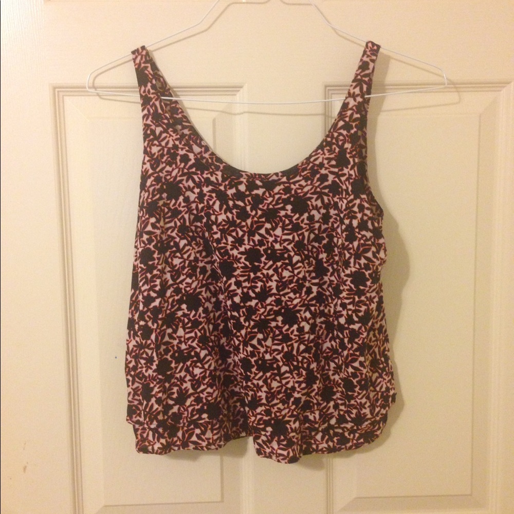 Floral Pink & Black Tank