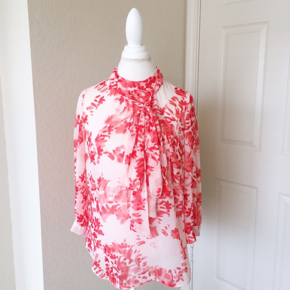 New York & Company Chiffon Floral Top