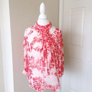 New York & Company Chiffon Floral Top