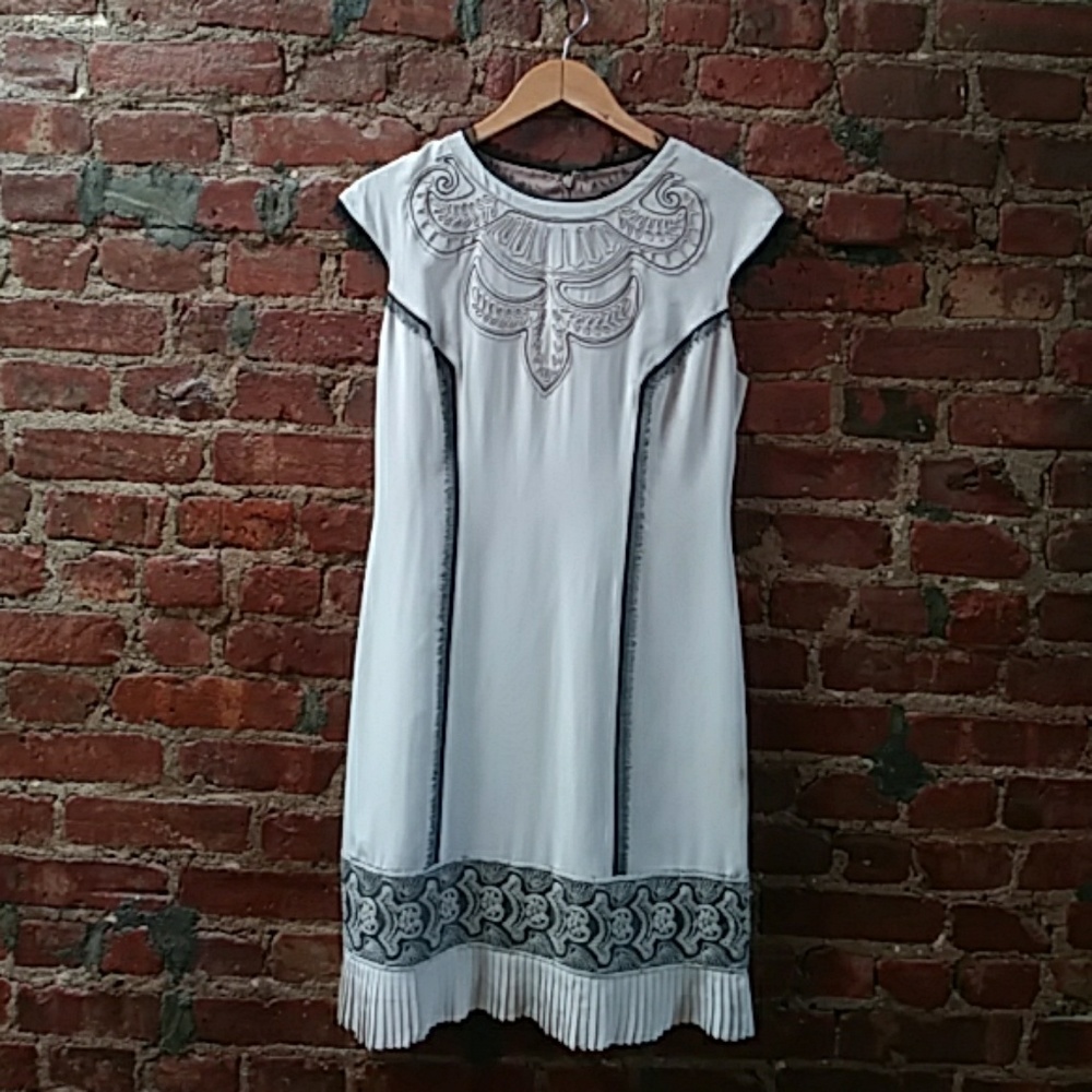 White silk Nicole Milller cocktail dress