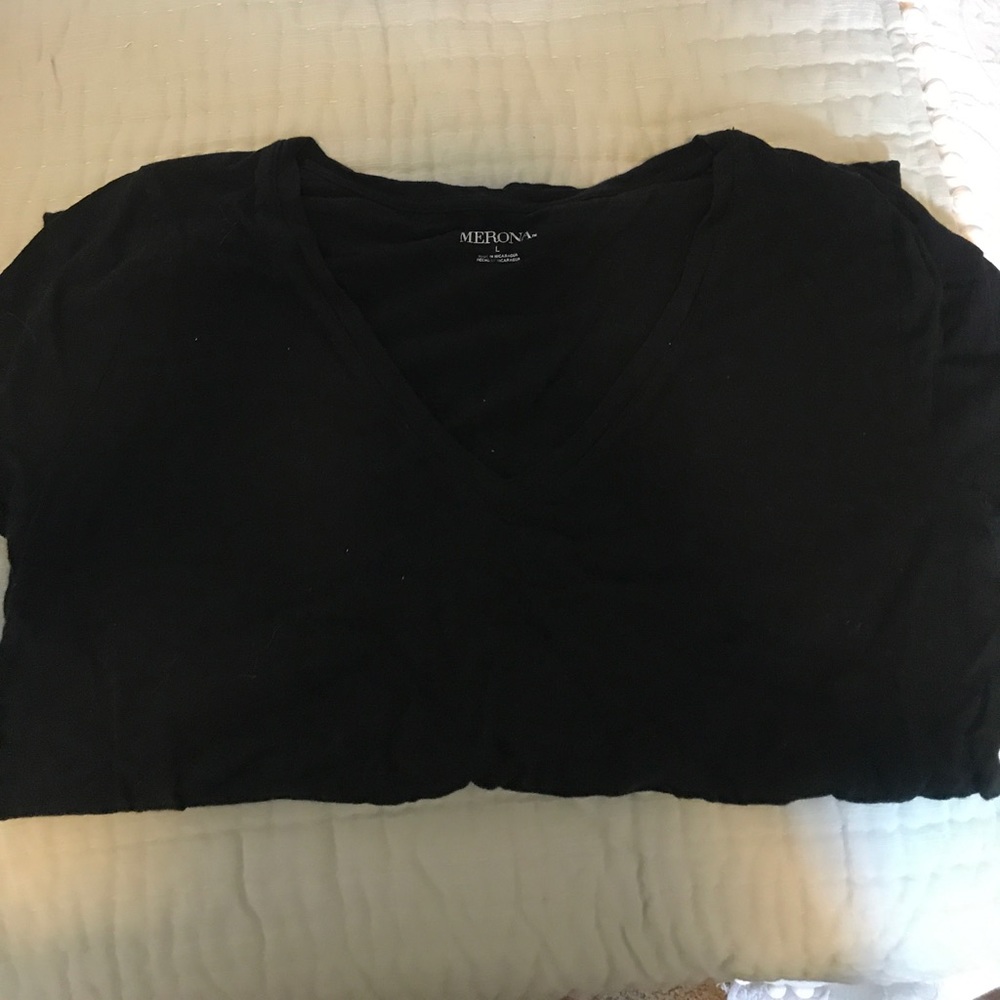 casual low v shirt