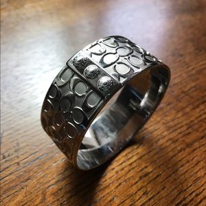 Coach 1" Silver Bangle