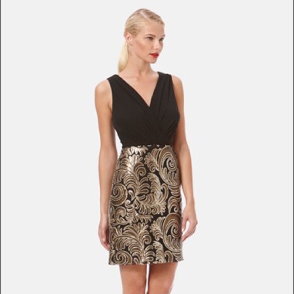 Laundry by Shelli Segal Chiffon Sequin Dress 6
