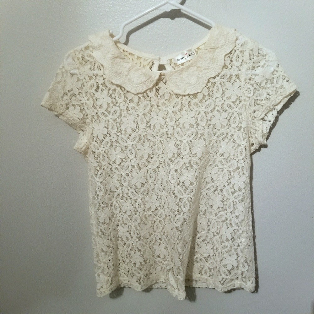 Lace top with Peter pan collar