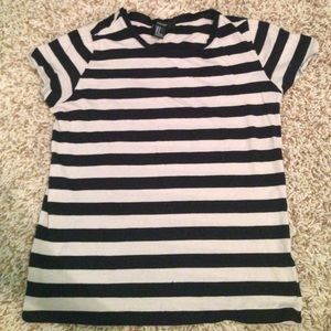 Forever 21 Black/Cream striped tee.