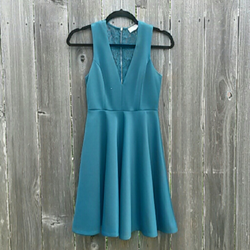 Teal cocktail dress
