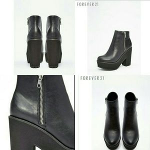 Faux leather ankle boots
