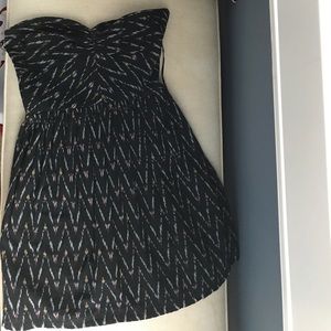 Strapless black mini cotton sundress