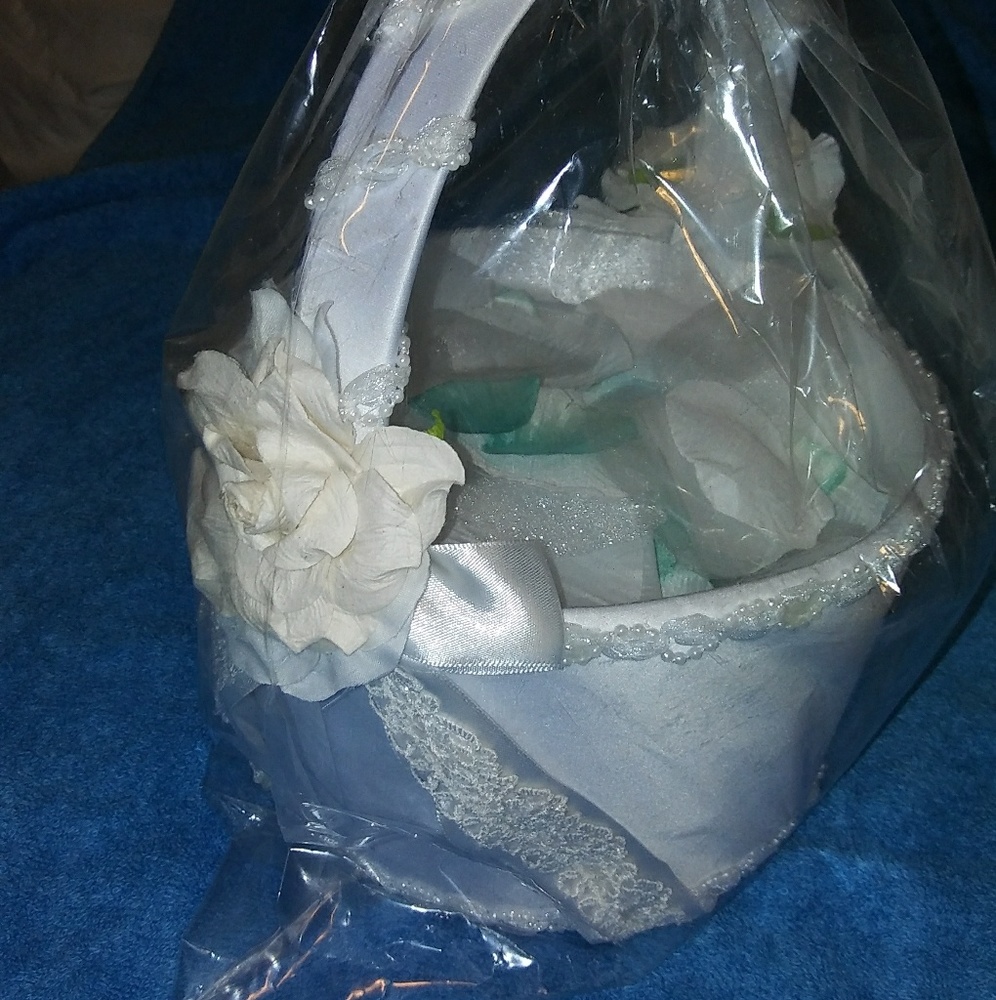 Large white Flower girl basket