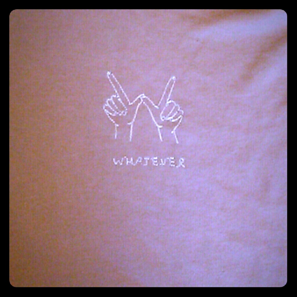 Pink Empyre shirt captioned "whatever" !