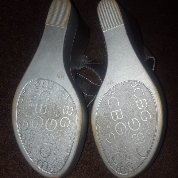 BCBGeneration Silver Wedged Thong Sandals - Picture 3 of 5