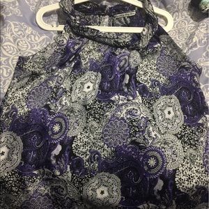 Dressy Print Halter Styled Blouse