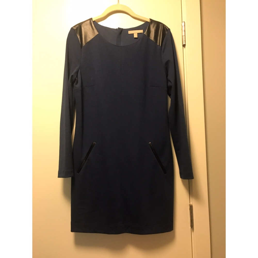 Gorgeous leather detailed banana republic dress