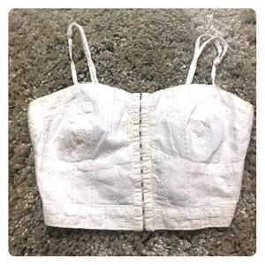 White corset style crop too