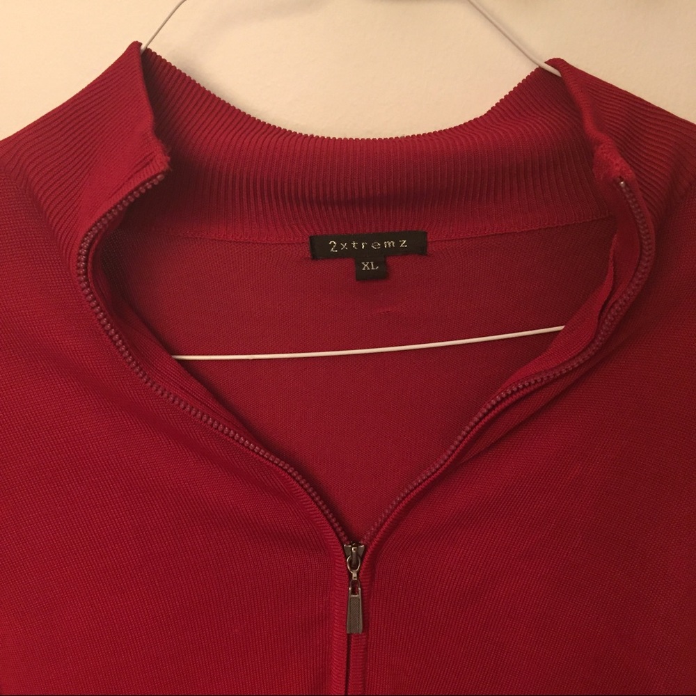 Vintage Ribbed Red Cardigan - Picture 3 of 5