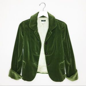 J.Crew Green Velvet Bella Jacket