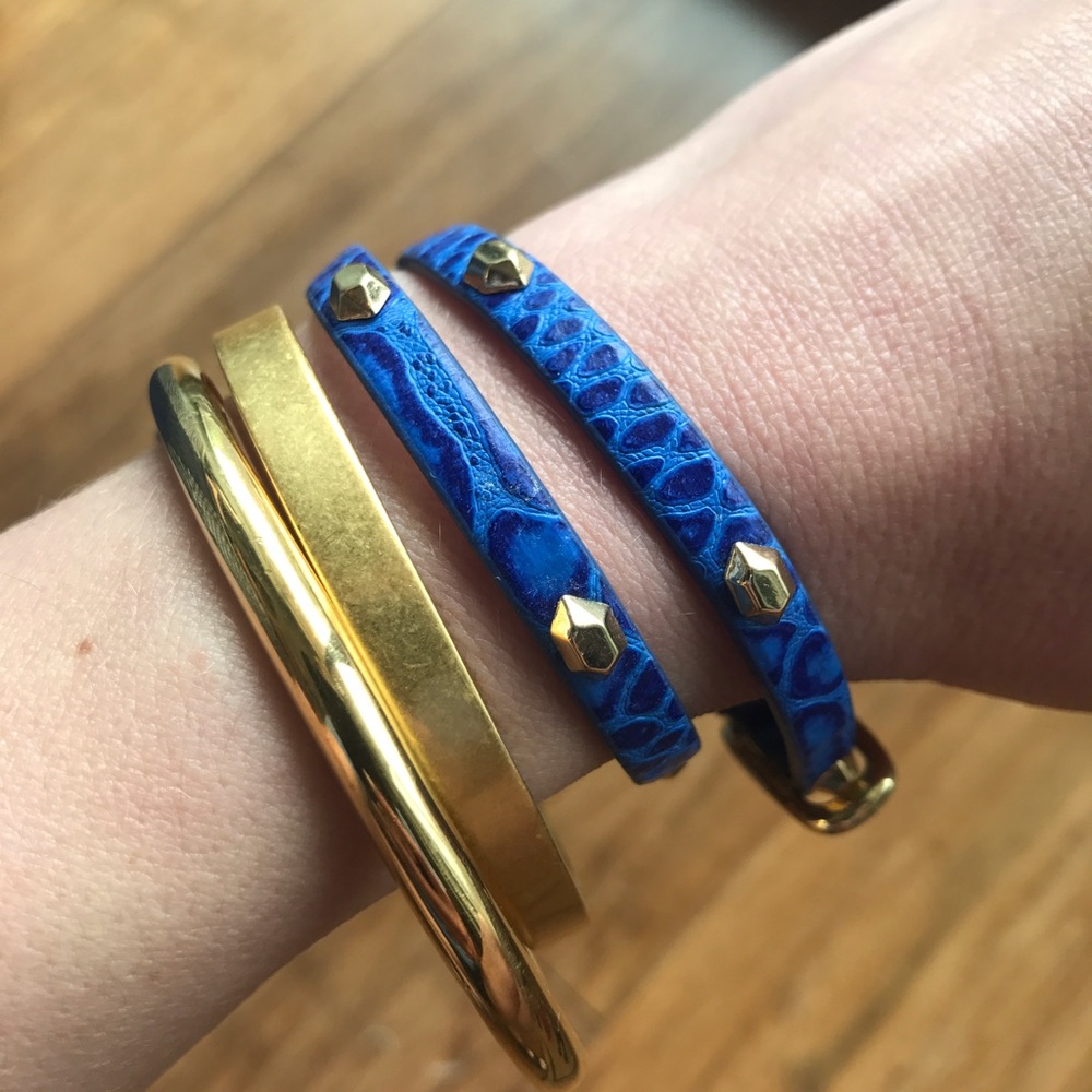 Stella & Dot Leather Studded Wrap Bracelet