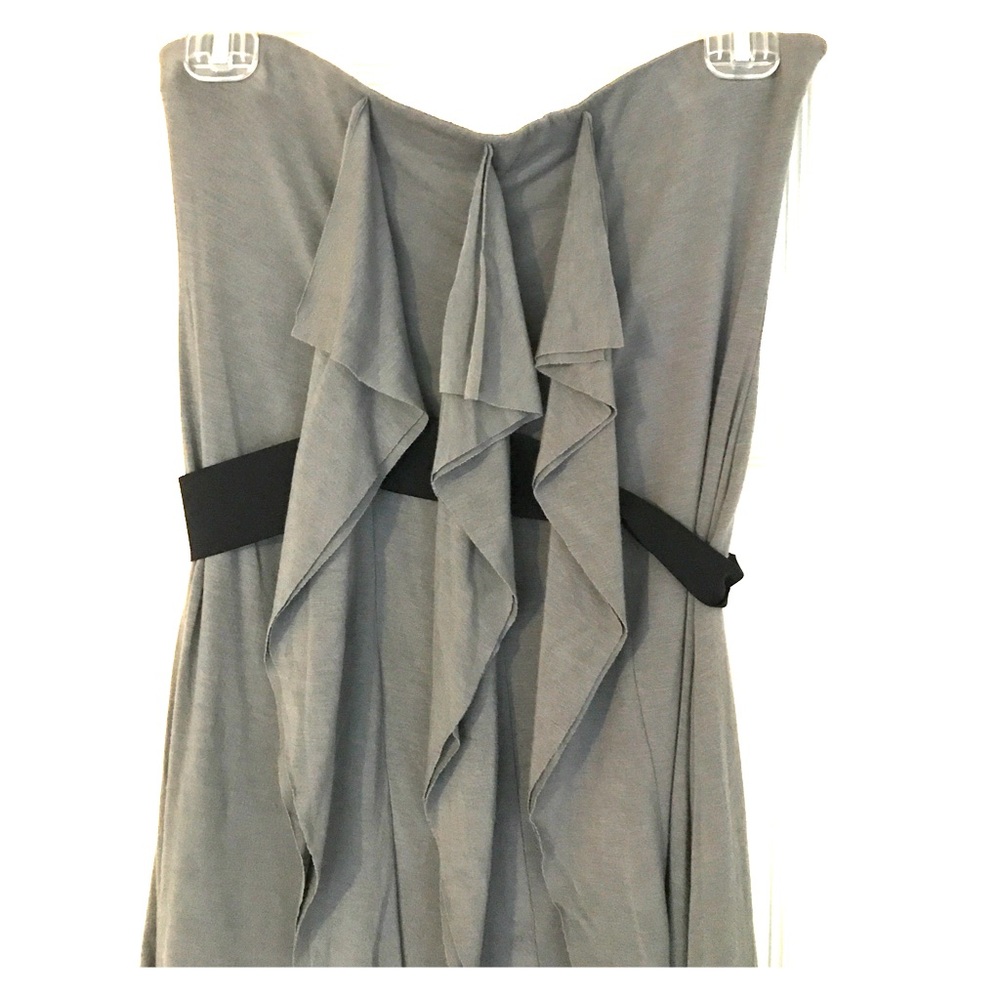 Bailey 44 gray strapless ruffle dress small