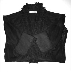 Dolce & Gabbana Black Lace Button Down